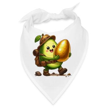Avocado Abenteurer mit Goldenem Fundstück - Bandana - Weiß - Vorne