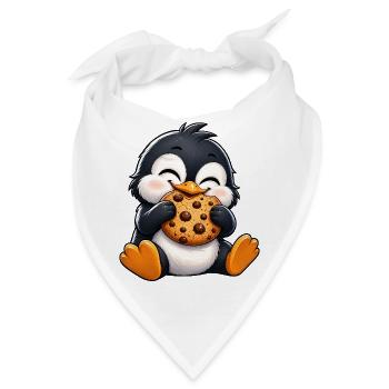 Süßer Pinguin Cartoon Kekse Naschen Comic Knabbern - Bandana - Weiß - Vorne