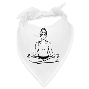 Meditierende Frau Yoga - Illustration - Bandana - Weiß - Vorne