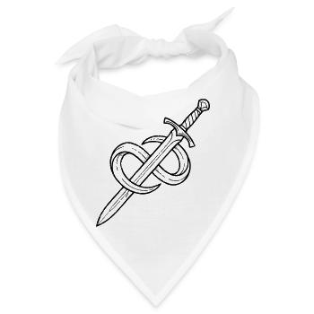 Schwert Magie Fantasy Rollenspiel Tabletop - Bandana - Weiß - Vorne