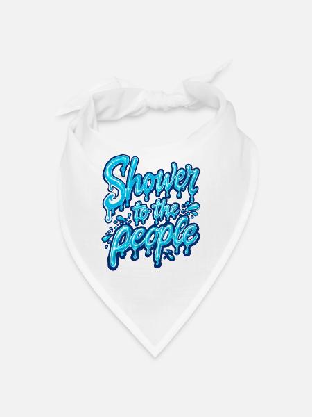 Shower to the People Neon Blue - Bandana - white - Front