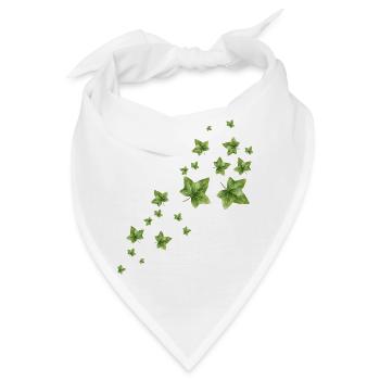 Schwebende Efeublätter Aquarell Illustration  - Bandana - Weiß - Vorne