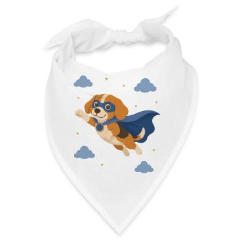 Beagle Superheld mit Umhang - Bandana - Weiß - Vorne