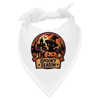 Spuk Katze Kürbiszauber - Bandana - Weiß - Vorne