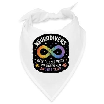 Neurodiversität Unendliche Teile - Bandana - Weiß - Vorne