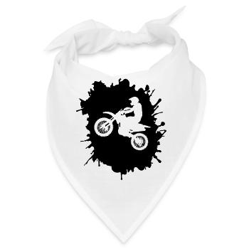Motocross Klecks - Bandana - Weiß - Vorne