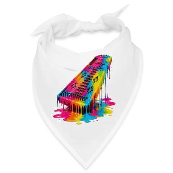 Musiker Zupfinstrument Hackbrett Dulcimer - Bandana - Weiß - Vorne