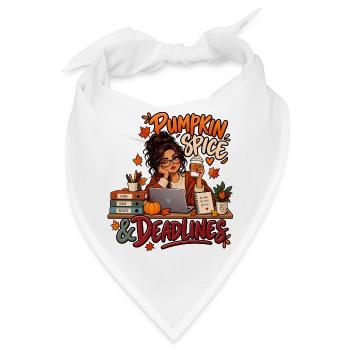 Pumpkin Spice & Deadlines – Herbstbüro - Bandana - Weiß - Vorne