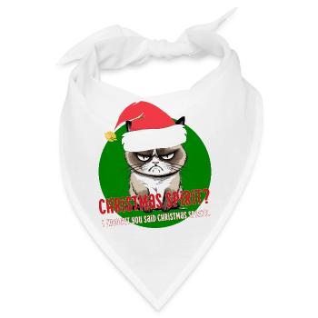 Wütende Weihnachtskatze Weihnachtsstimmung Weihnachtswortspiel - Bandana - Weiß - Vorne