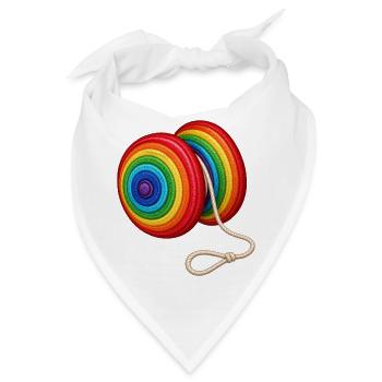 Buntes Jo-Jo – Stickmotiv Optik  - Bandana - Weiß - Vorne