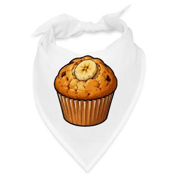 Bananen Muffin Illustration - Bandana - Weiß - Vorne
