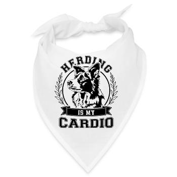 Border Collie Herding is my Cardio Hunde Wilsigns - Bandana - Weiß - Vorne
