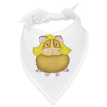 Meerschweinchen Blond Glamour - Bandana - Weiß - Vorne