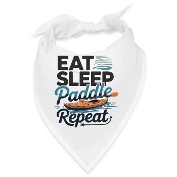 Essen, schlafen, paddeln, wiederholen, Kajakfahren, Stand-up-Paddel. - Bandana - Weiß - Vorne