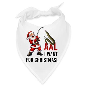 Aal I want for Christmas Weihnachtsmann Fisch - Bandana - Weiß - Vorne