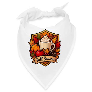 Herbstlicher Latte - Bandana - Weiß - Vorne
