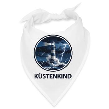 Küstenkind Leuchtturm Sturmmeer - Bandana - Weiß - Vorne