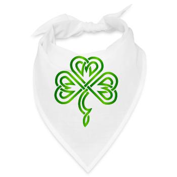 Irisches Kleeblatt - Bandana - Weiß - Vorne