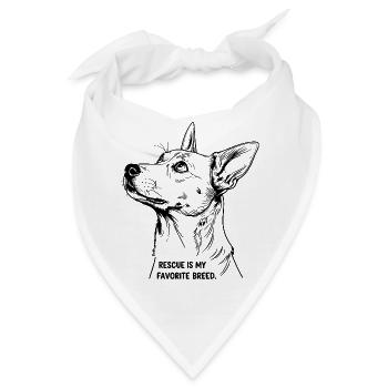Rescue Is My Favorite Breed - Bandana - Weiß - Vorne