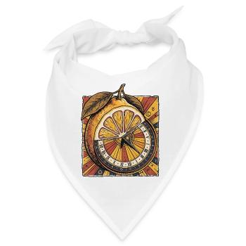 Zitrone Uhr - Bandana - Weiß - Vorne