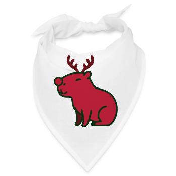 Rotes Rentier Weihnachten Icon - Bandana - Weiß - Vorne