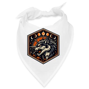 Mondwolf Emblem - Bandana - Weiß - Vorne