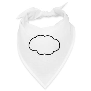 Denkblase-Wolke 1farbig - Bandana - Weiß - Vorne