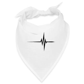 Puls / Beat / EKG - Bandana - Weiß - Vorne