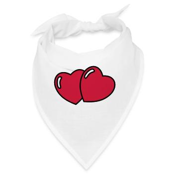 herzen - Bandana - Weiß - Vorne