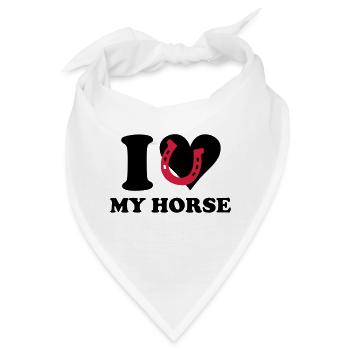 I love my horse - Ich liebe mein Pferd - Bandana - Weiß - Vorne