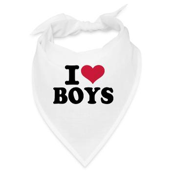 I love boys - Bandana - Weiß - Vorne