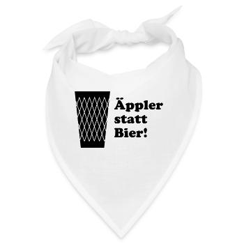 Äppler statt Bier - Bandana - Weiß - Vorne