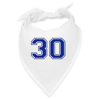 30 - Nummer - Zahl - Bandana - Weiß - Vorne