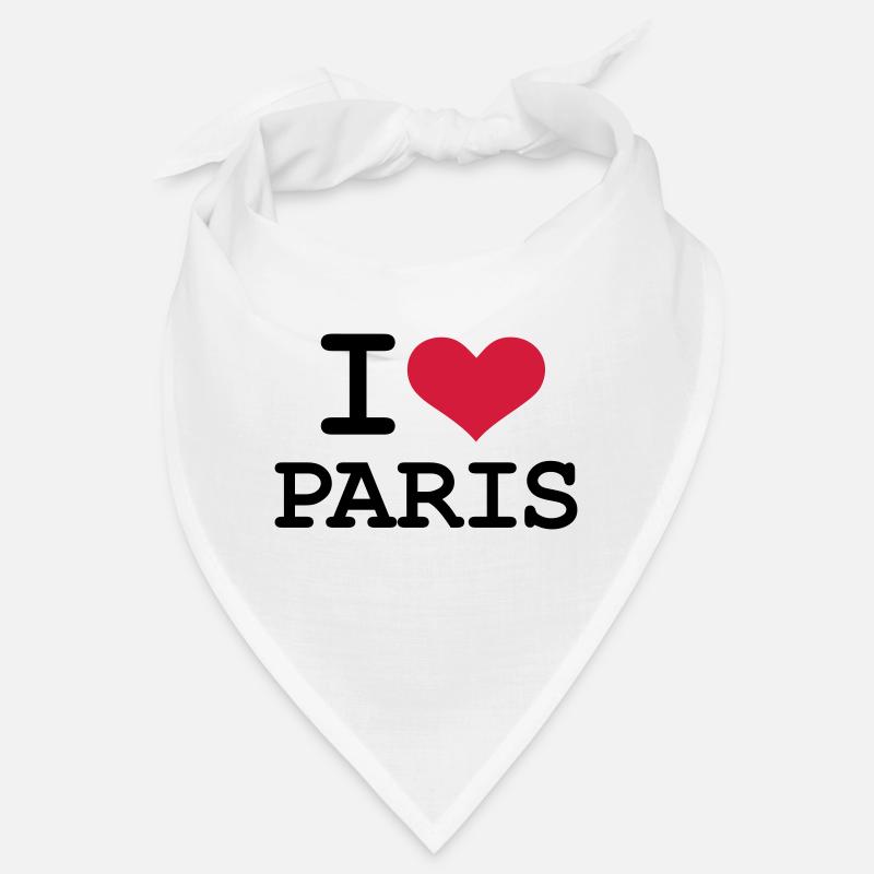 I - love - Paris - Bandana - Weiß