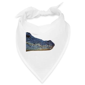Krokodil, Kopf, Reptil, - Bandana - Weiß - Vorne