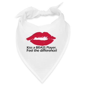 Kiss a brass player - Bandana - Weiß - Vorne