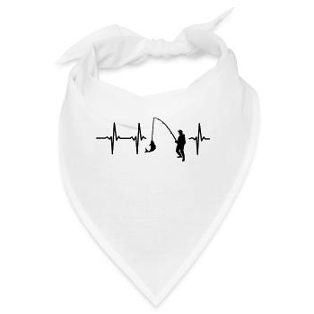 MEIN HERZ SCHLÄGT FÜRS ANGELN! - Bandana - Weiß - Vorne