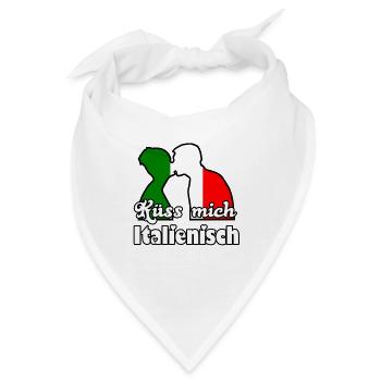 Küss mich Italienisch Geschenk - Bandana - Weiß - Vorne