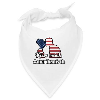 Küss mich Amerikanisch Geschenk - Bandana - Weiß - Vorne