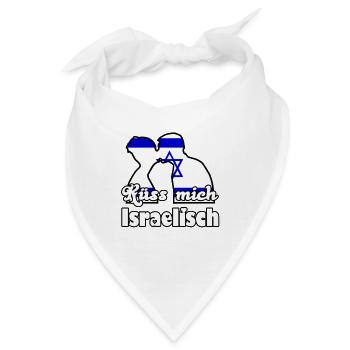 Küss mich Israelisch Geschenk - Bandana - Weiß - Vorne