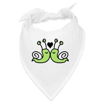 verliebte Schnecken - Bandana - Weiß - Vorne