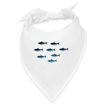 Fischschwarm / Fisch T-Shirt - Bandana - Weiß - Vorne