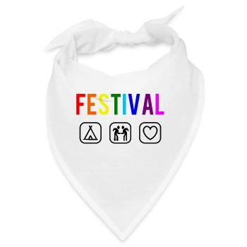 Festival - Festivalbesucher - Bandana - Weiß - Vorne