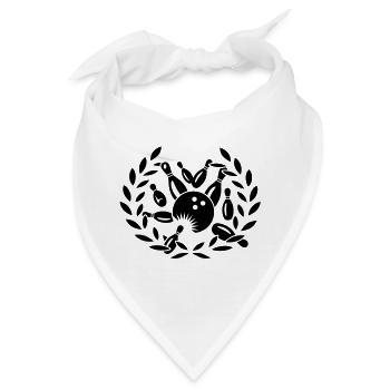 Kegel, Kugel und Lorbeerkranz - Bandana - Weiß - Vorne