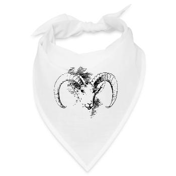 Ziegenbock - Bandana - Weiß - Vorne