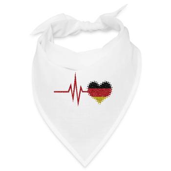 Mein Herz schlägt für Deutschland - deutsch Heimat - Bandana - Weiß - Vorne