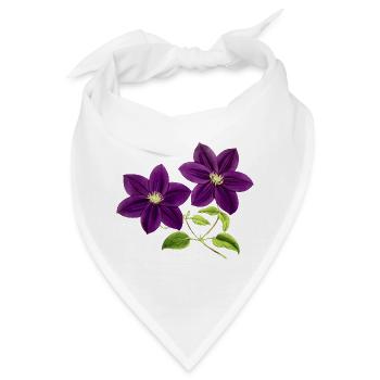 Lila Blumen - Bandana - Weiß - Vorne