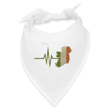 Mein Herz schlägt für Irland irisch Heimatland - Bandana - Weiß - Vorne