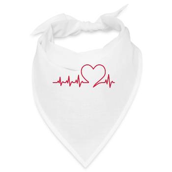 Herzschlag heartbeat Liebe Love Valentinstag coeur - Bandana - Weiß - Vorne