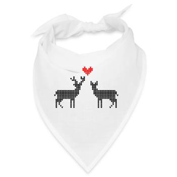 Hirsch und Reh verliebt Trachten Partner Shirt - Bandana - Weiß - Vorne